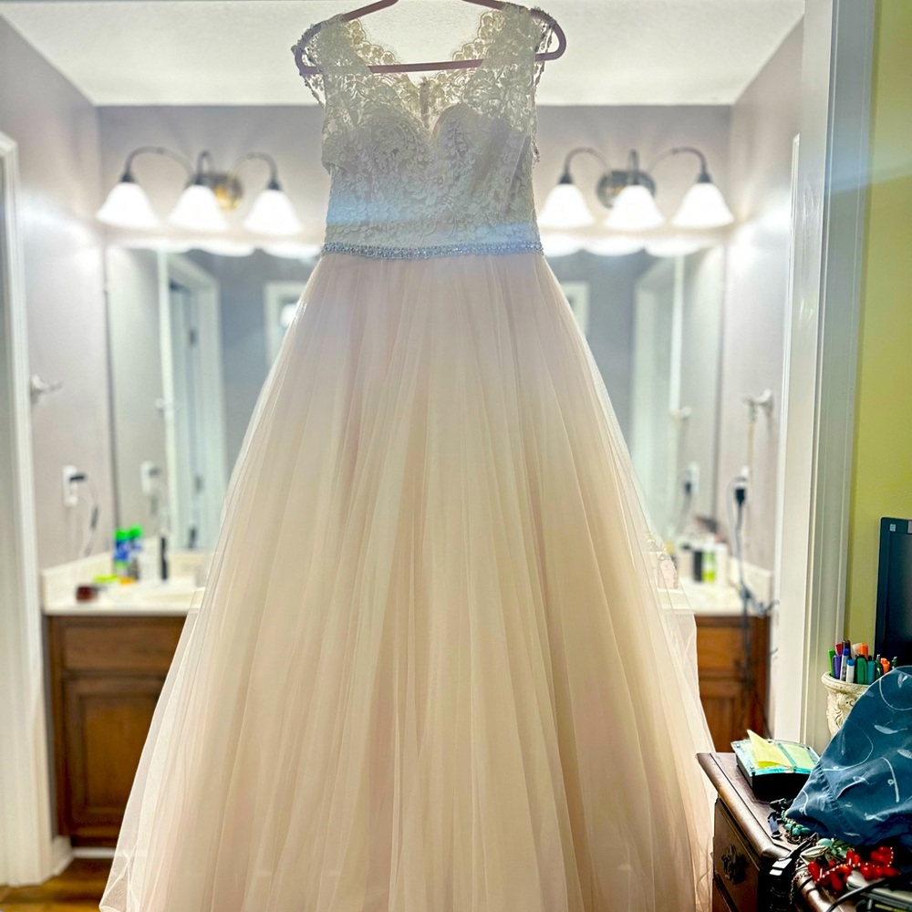Beautiful cream blush wedding dress